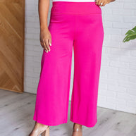 Magic Wide Leg Crop Pants in Hot Pink-Bottoms-Ave Shops-[option4]-[option5]-[option6]-[option7]-[option8]-Shop-Boutique-Clothing-for-Women-Online
