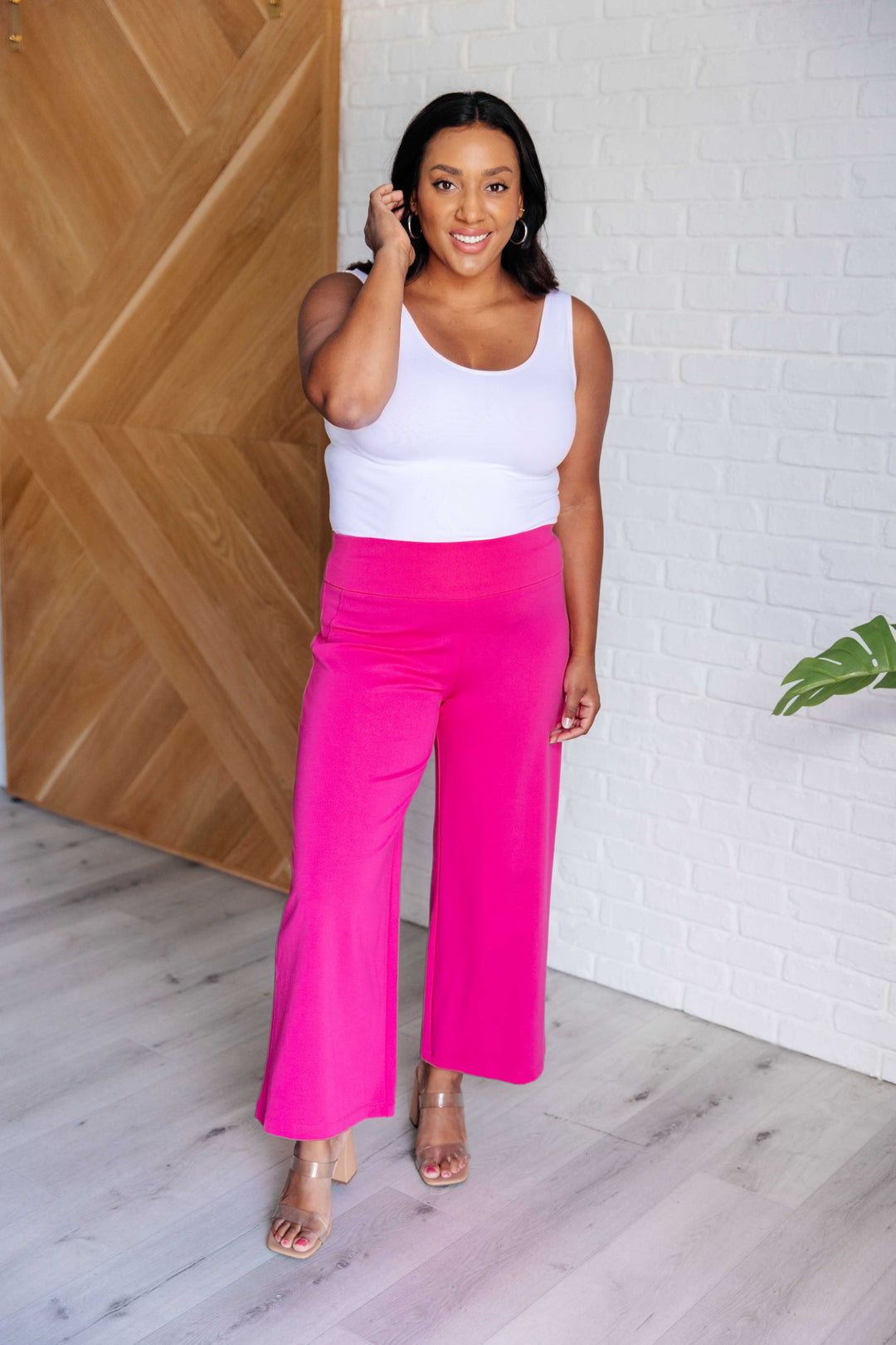 Magic Wide Leg Crop Pants in Hot Pink-Bottoms-Ave Shops-[option4]-[option5]-[option6]-[option7]-[option8]-Shop-Boutique-Clothing-for-Women-Online