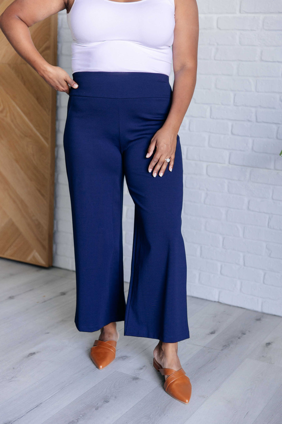 Magic Wide Leg Crop Pants in Navy-Bottoms-Ave Shops-[option4]-[option5]-[option6]-[option7]-[option8]-Shop-Boutique-Clothing-for-Women-Online