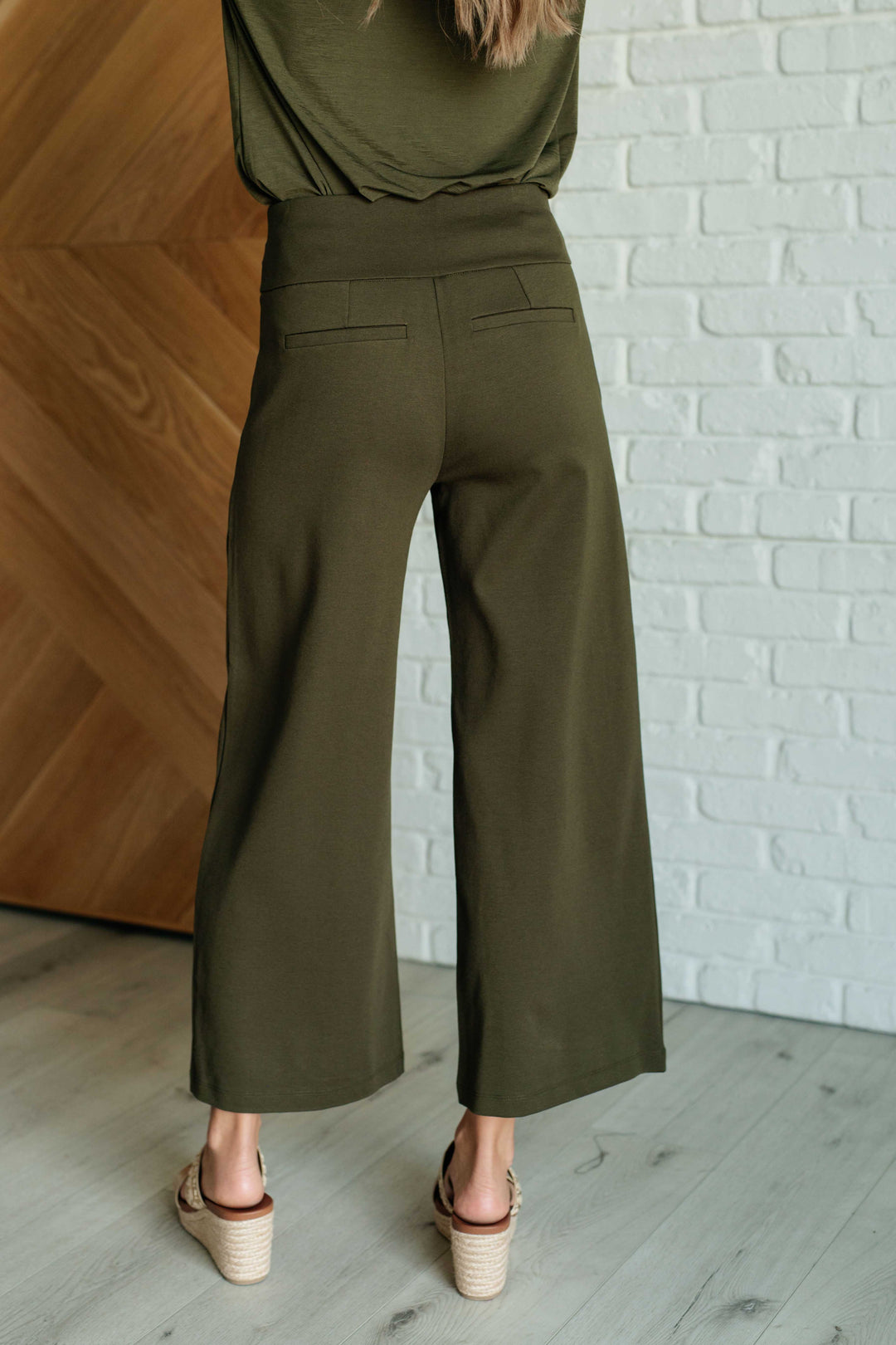 Magic Wide Leg Crop Pants in Olive-Bottoms-Ave Shops-[option4]-[option5]-[option6]-[option7]-[option8]-Shop-Boutique-Clothing-for-Women-Online