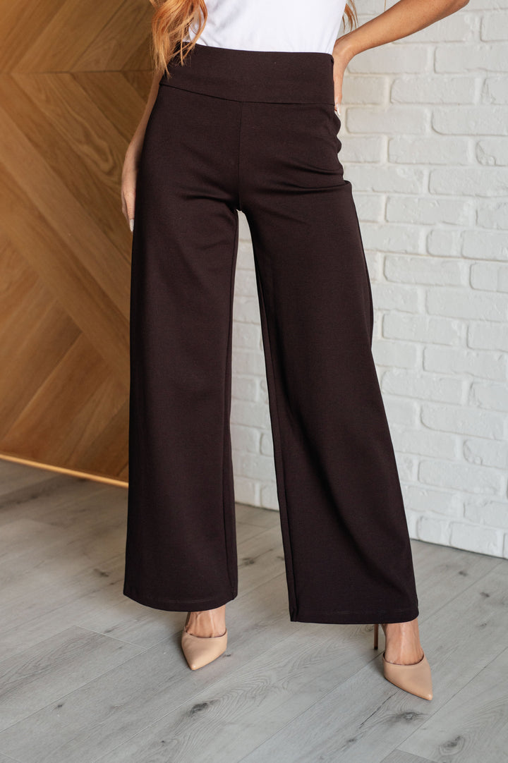 Magic Wide Leg Pants in Chocolate-Bottoms-Ave Shops-[option4]-[option5]-[option6]-[option7]-[option8]-Shop-Boutique-Clothing-for-Women-Online