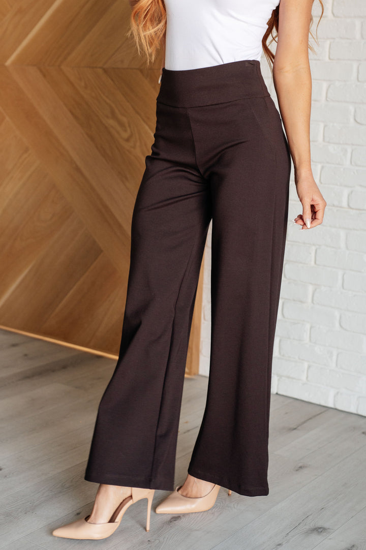 Magic Wide Leg Pants in Chocolate-Bottoms-Ave Shops-[option4]-[option5]-[option6]-[option7]-[option8]-Shop-Boutique-Clothing-for-Women-Online