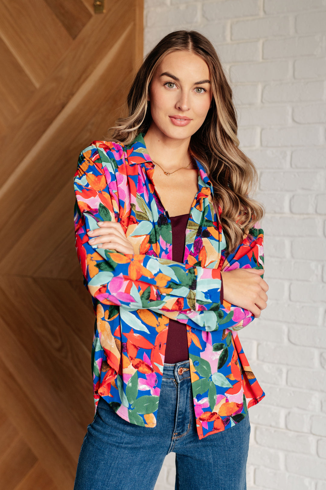 Make Like a Tree and Leaf Button Up Blouse-Tops-Ave Shops-[option4]-[option5]-[option6]-[option7]-[option8]-Shop-Boutique-Clothing-for-Women-Online