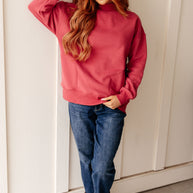 Make No Mistake Mock Neck Pullover in Cranberry-Tops-Ave Shops-[option4]-[option5]-[option6]-[option7]-[option8]-Shop-Boutique-Clothing-for-Women-Online