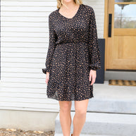 Make Your Happiness Long Sleeve Dress in Black-Womens-Ave Shops-[option4]-[option5]-[option6]-[option7]-[option8]-Shop-Boutique-Clothing-for-Women-Online