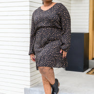 Make Your Happiness Long Sleeve Dress in Black-Womens-Ave Shops-[option4]-[option5]-[option6]-[option7]-[option8]-Shop-Boutique-Clothing-for-Women-Online