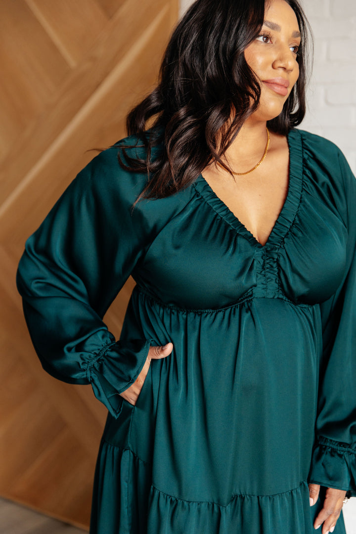 Makes Me Want to Skip Tiered Dress in Hunter Green-Dresses-Ave Shops-[option4]-[option5]-[option6]-[option7]-[option8]-Shop-Boutique-Clothing-for-Women-Online