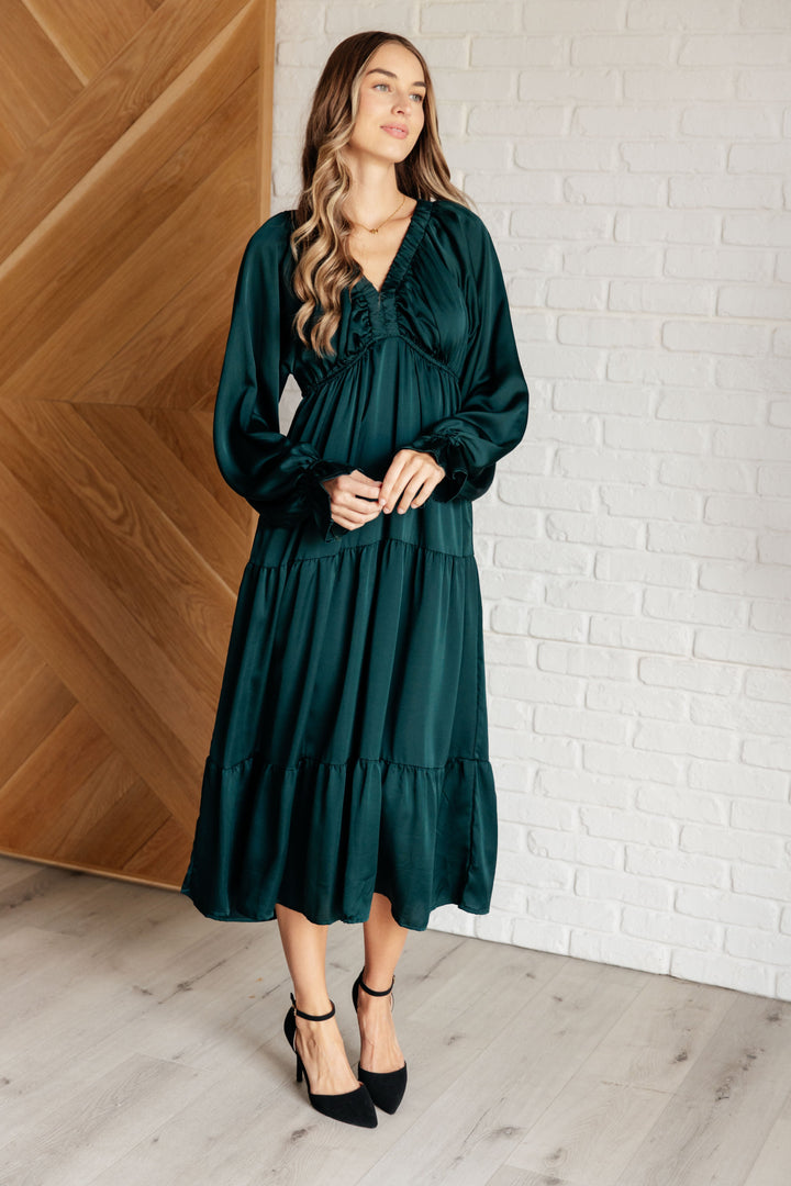 Makes Me Want to Skip Tiered Dress in Hunter Green-Dresses-Ave Shops-[option4]-[option5]-[option6]-[option7]-[option8]-Shop-Boutique-Clothing-for-Women-Online