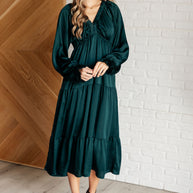 Makes Me Want to Skip Tiered Dress in Hunter Green-Dresses-Ave Shops-[option4]-[option5]-[option6]-[option7]-[option8]-Shop-Boutique-Clothing-for-Women-Online