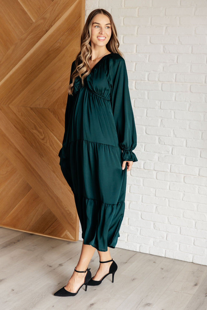 Makes Me Want to Skip Tiered Dress in Hunter Green-Dresses-Ave Shops-[option4]-[option5]-[option6]-[option7]-[option8]-Shop-Boutique-Clothing-for-Women-Online