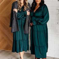 Makes Me Want to Skip Tiered Dress in Hunter Green-Dresses-Ave Shops-[option4]-[option5]-[option6]-[option7]-[option8]-Shop-Boutique-Clothing-for-Women-Online