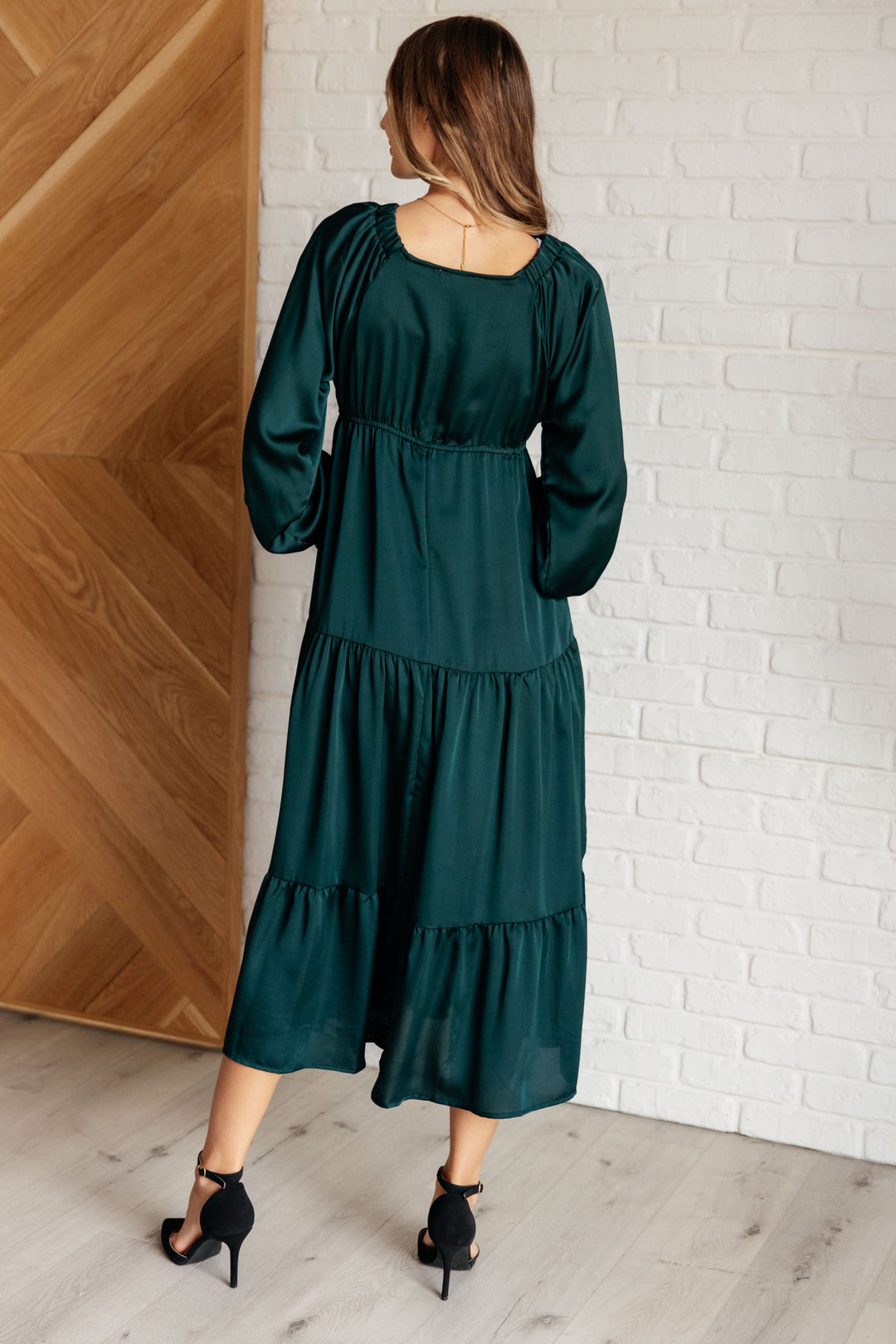 Makes Me Want to Skip Tiered Dress in Hunter Green-Dresses-Ave Shops-[option4]-[option5]-[option6]-[option7]-[option8]-Shop-Boutique-Clothing-for-Women-Online