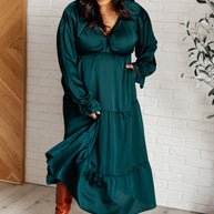 Makes Me Want to Skip Tiered Dress in Hunter Green-Dresses-Ave Shops-[option4]-[option5]-[option6]-[option7]-[option8]-Shop-Boutique-Clothing-for-Women-Online