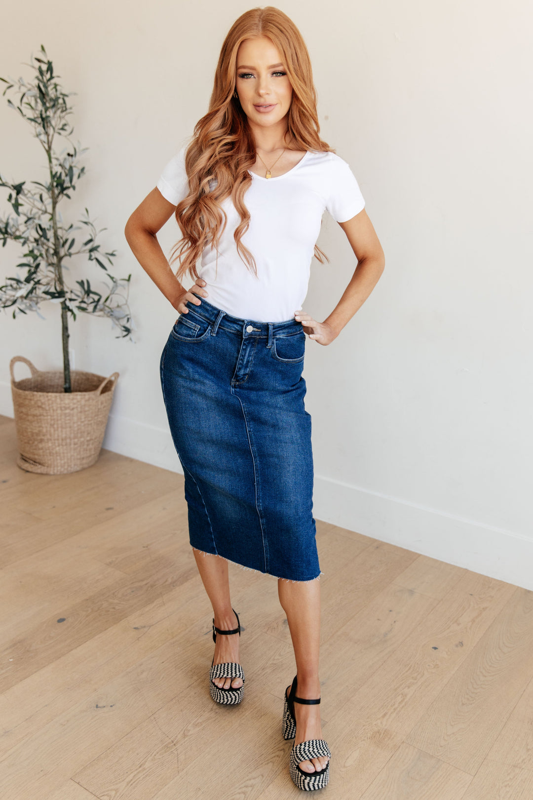 Judy Blue Marcy High Rise Denim Midi Skirt-Womens-Ave Shops-[option4]-[option5]-[option6]-[option7]-[option8]-Shop-Boutique-Clothing-for-Women-Online