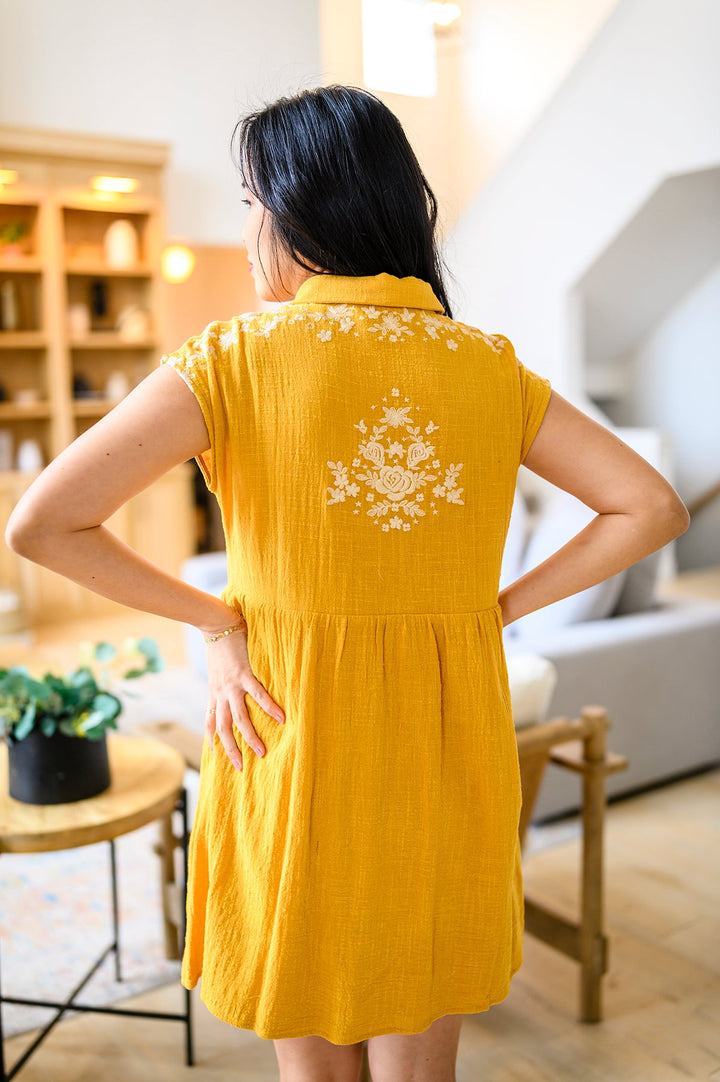 Marigold Embroidered Dress-Dresses-Ave Shops-[option4]-[option5]-[option6]-[option7]-[option8]-Shop-Boutique-Clothing-for-Women-Online