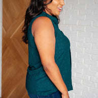 Matter of Fact Pleat Front Sleeveless Blouse in Sea Green-Blouses-Ave Shops-[option4]-[option5]-[option6]-[option7]-[option8]-Shop-Boutique-Clothing-for-Women-Online