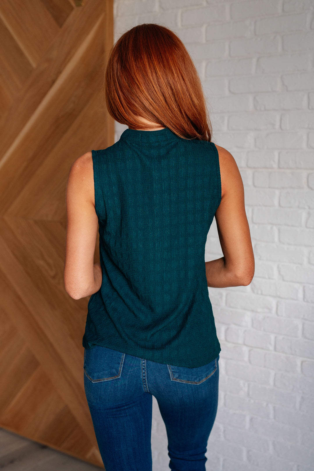 Matter of Fact Pleat Front Sleeveless Blouse in Sea Green-Blouses-Ave Shops-[option4]-[option5]-[option6]-[option7]-[option8]-Shop-Boutique-Clothing-for-Women-Online