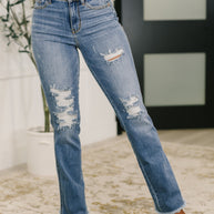Judy Blue Maureen High Rise Distressed Bootcut Jeans-Womens-Ave Shops-[option4]-[option5]-[option6]-[option7]-[option8]-Shop-Boutique-Clothing-for-Women-Online