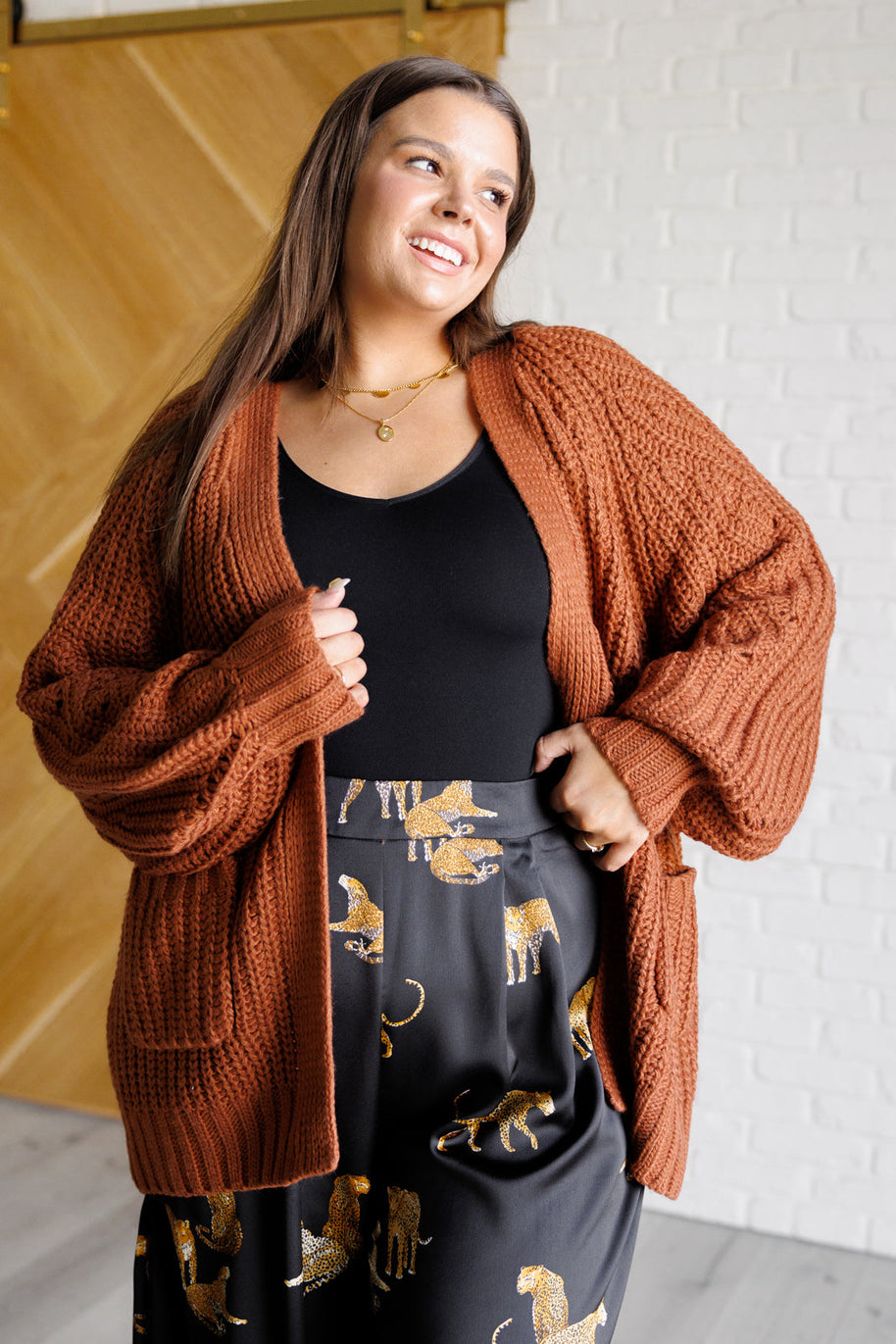 Maybe Monday Cardigan in Chestnut-Layers-Ave Shops-[option4]-[option5]-[option6]-[option7]-[option8]-Shop-Boutique-Clothing-for-Women-Online