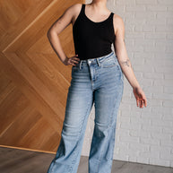 Judy Blue Melia High Rise Side Seam Detail Wide Leg Jeans-Womens-Ave Shops-[option4]-[option5]-[option6]-[option7]-[option8]-Shop-Boutique-Clothing-for-Women-Online