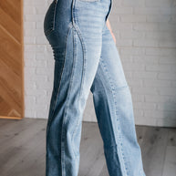 Judy Blue Melia High Rise Side Seam Detail Wide Leg Jeans-Womens-Ave Shops-[option4]-[option5]-[option6]-[option7]-[option8]-Shop-Boutique-Clothing-for-Women-Online