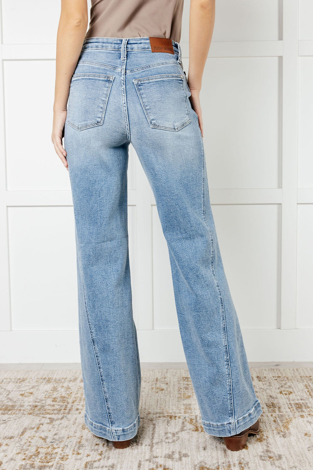 Judy Blue Melia High Rise Side Seam Detail Wide Leg Jeans-Womens-Ave Shops-[option4]-[option5]-[option6]-[option7]-[option8]-Shop-Boutique-Clothing-for-Women-Online