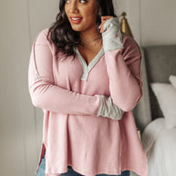 Mia Waffle Knit Long Sleeve In Pink-Womens-Ave Shops-[option4]-[option5]-[option6]-[option7]-[option8]-Shop-Boutique-Clothing-for-Women-Online