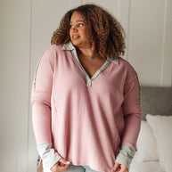 Mia Waffle Knit Long Sleeve In Pink-Womens-Ave Shops-[option4]-[option5]-[option6]-[option7]-[option8]-Shop-Boutique-Clothing-for-Women-Online