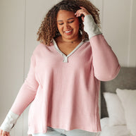 Mia Waffle Knit Long Sleeve In Pink-Womens-Ave Shops-[option4]-[option5]-[option6]-[option7]-[option8]-Shop-Boutique-Clothing-for-Women-Online