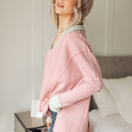 Mia Waffle Knit Long Sleeve In Pink-Womens-Ave Shops-[option4]-[option5]-[option6]-[option7]-[option8]-Shop-Boutique-Clothing-for-Women-Online