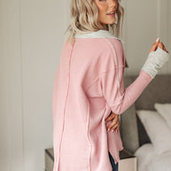 Mia Waffle Knit Long Sleeve In Pink-Womens-Ave Shops-[option4]-[option5]-[option6]-[option7]-[option8]-Shop-Boutique-Clothing-for-Women-Online