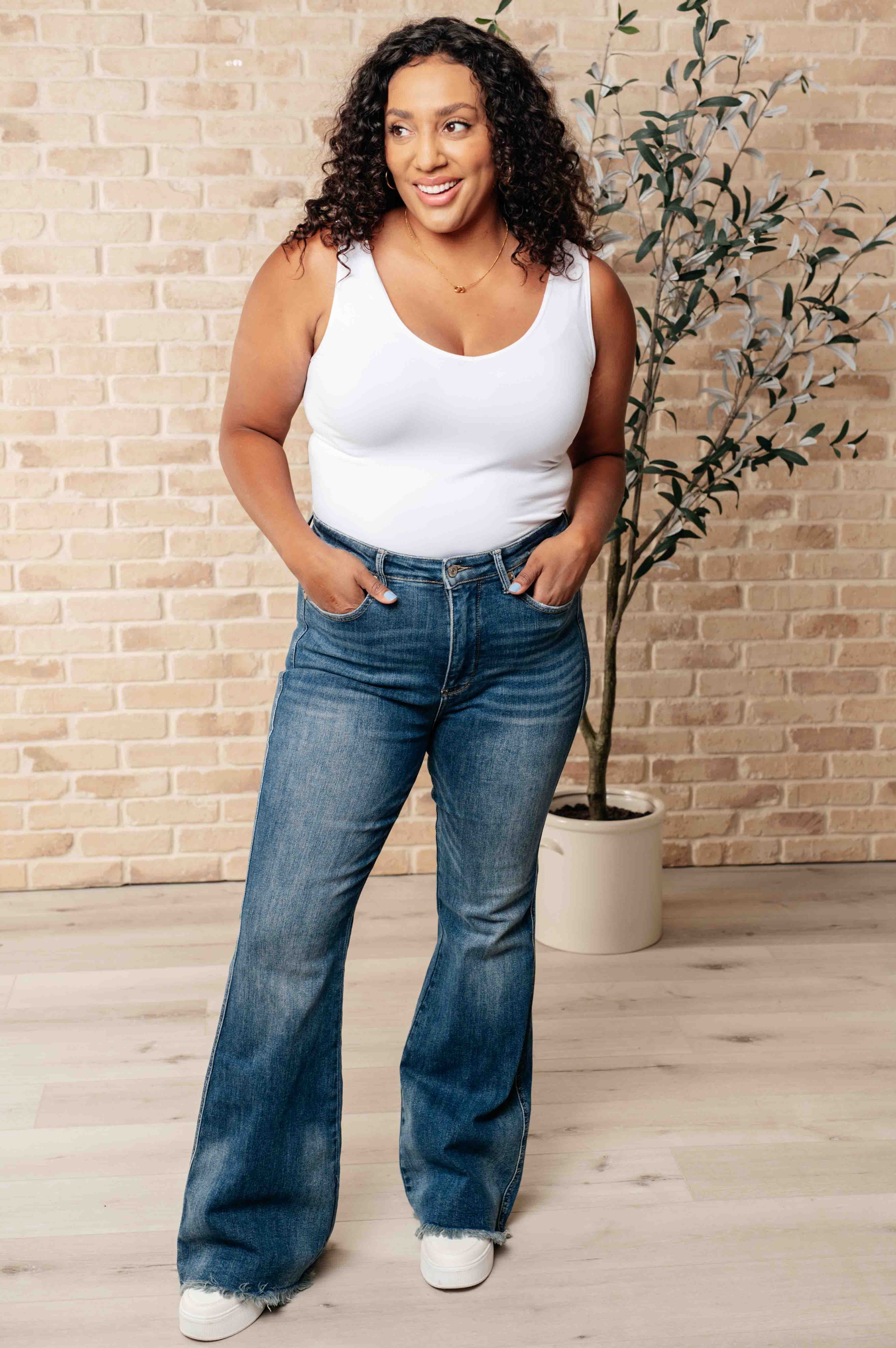 Judy Blue Miley High Waist Control Top Frayed Hem Flare Jeans-Denim-Ave Shops-[option4]-[option5]-[option6]-[option7]-[option8]-Shop-Boutique-Clothing-for-Women-Online