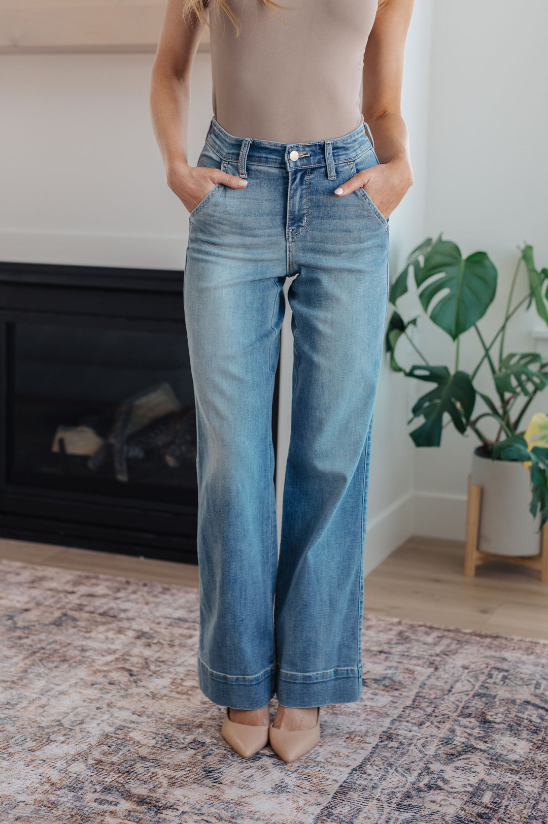 Judy Blue Mindy Mid Rise Wide Leg Jeans-Denim-Ave Shops-[option4]-[option5]-[option6]-[option7]-[option8]-Shop-Boutique-Clothing-for-Women-Online