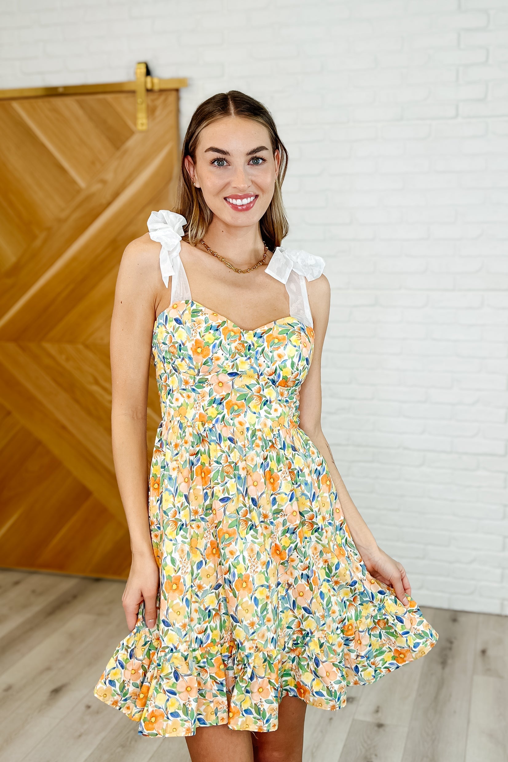 Miss Frills A Lot Flare Mini Dress in Orange-Womens-Ave Shops-[option4]-[option5]-[option6]-[option7]-[option8]-Shop-Boutique-Clothing-for-Women-Online