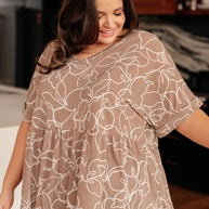 Mocha Petals V-Neck Top-Tops-Ave Shops-[option4]-[option5]-[option6]-[option7]-[option8]-Shop-Boutique-Clothing-for-Women-Online