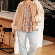 Mocha Petals V-Neck Top-Tops-Ave Shops-[option4]-[option5]-[option6]-[option7]-[option8]-Shop-Boutique-Clothing-for-Women-Online