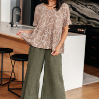 Mocha Petals V-Neck Top-Tops-Ave Shops-[option4]-[option5]-[option6]-[option7]-[option8]-Shop-Boutique-Clothing-for-Women-Online