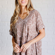 Mocha Petals V-Neck Top-Tops-Ave Shops-[option4]-[option5]-[option6]-[option7]-[option8]-Shop-Boutique-Clothing-for-Women-Online