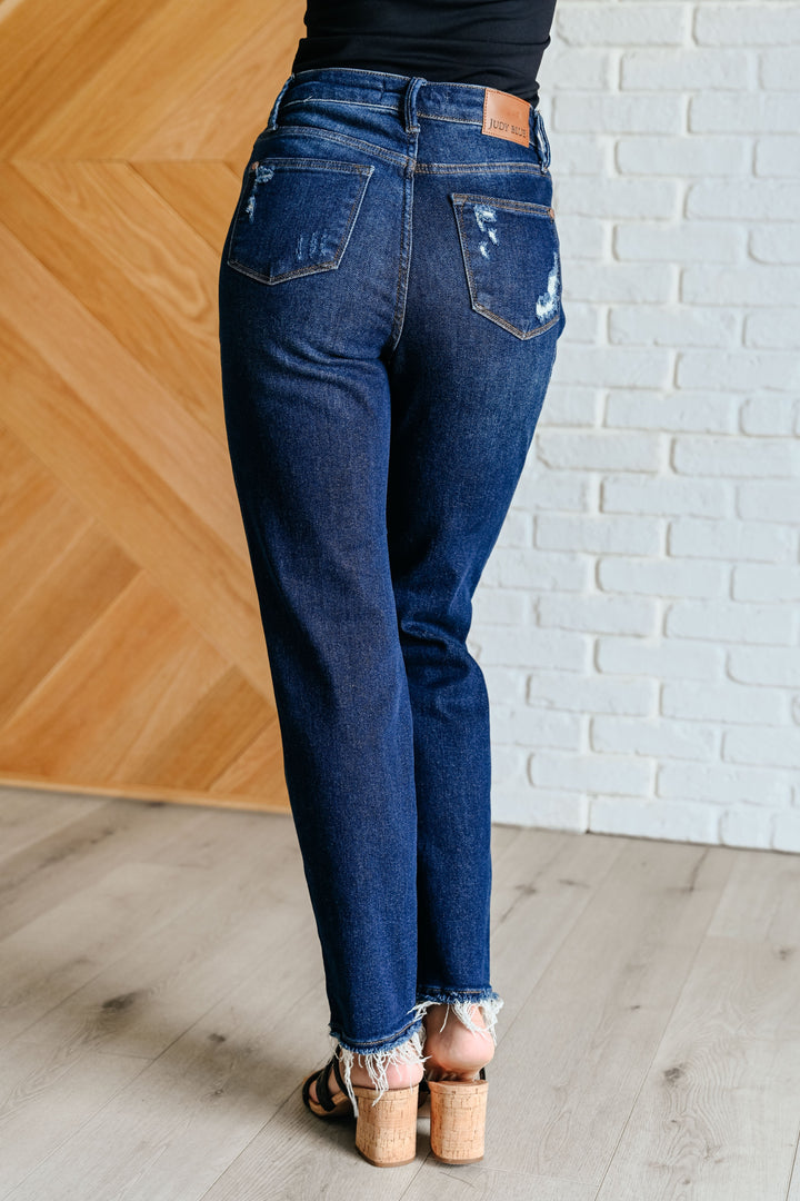 Judy Blue Montana High Rise Rigid Magic Distressed Straight Jeans-Denim-Ave Shops-[option4]-[option5]-[option6]-[option7]-[option8]-Shop-Boutique-Clothing-for-Women-Online