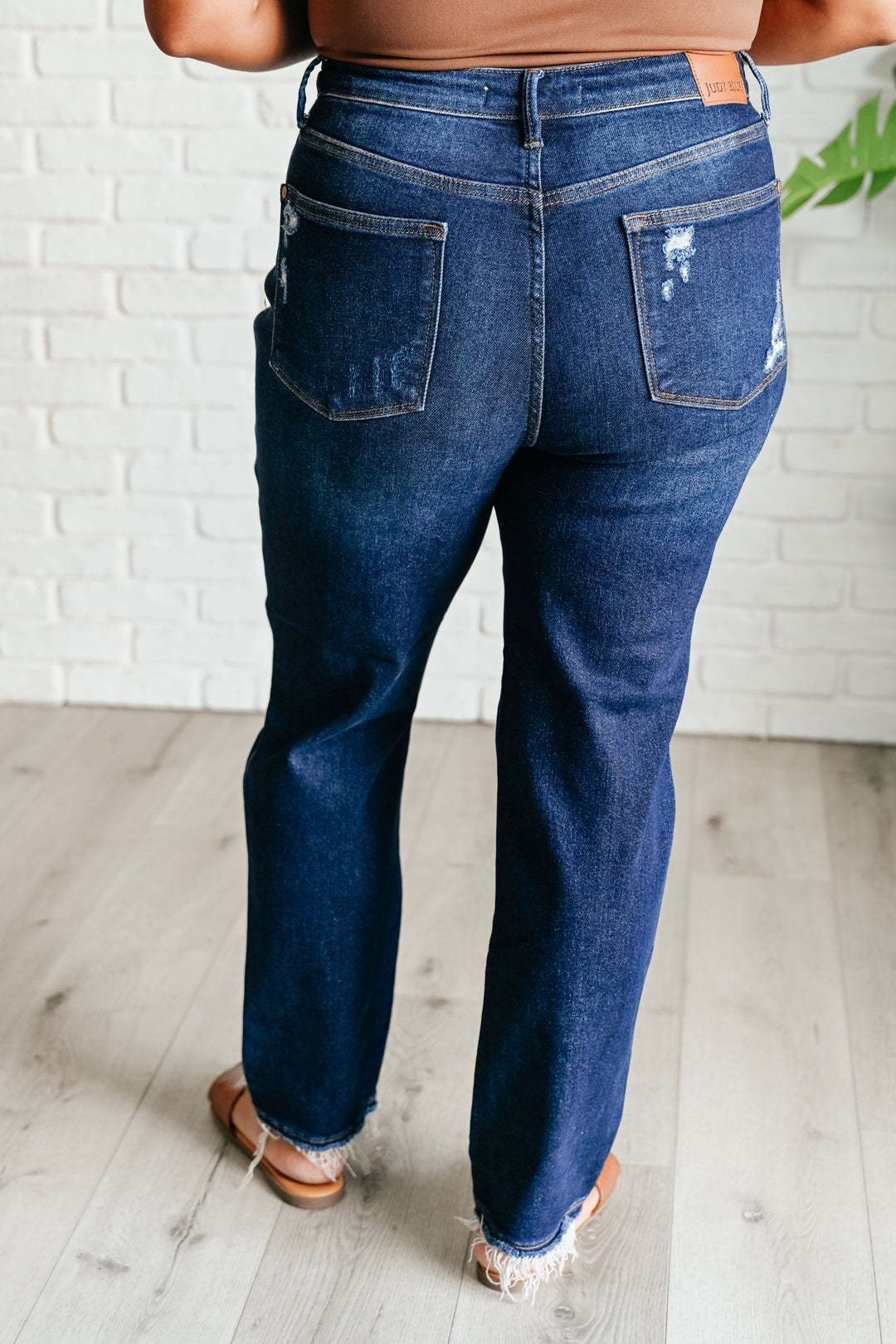 Judy Blue Montana High Rise Rigid Magic Distressed Straight Jeans-Denim-Ave Shops-[option4]-[option5]-[option6]-[option7]-[option8]-Shop-Boutique-Clothing-for-Women-Online