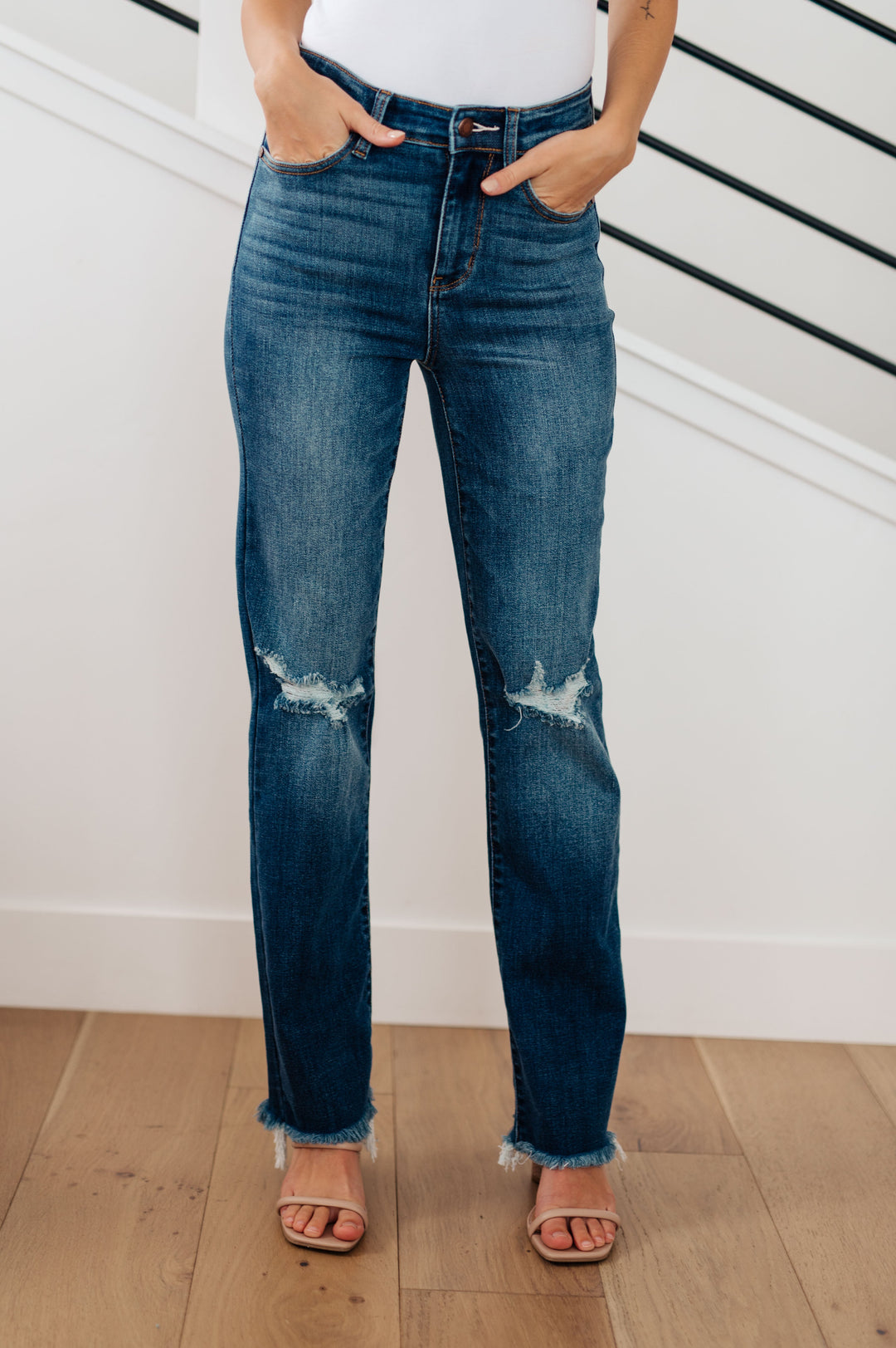 Morgan High Rise Distressed Straight Jeans-Denim-Ave Shops-[option4]-[option5]-[option6]-[option7]-[option8]-Shop-Boutique-Clothing-for-Women-Online