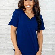 I Don't Have to Choose V-Neck Tee in Navy-Womens-Ave Shops-[option4]-[option5]-[option6]-[option7]-[option8]-Shop-Boutique-Clothing-for-Women-Online