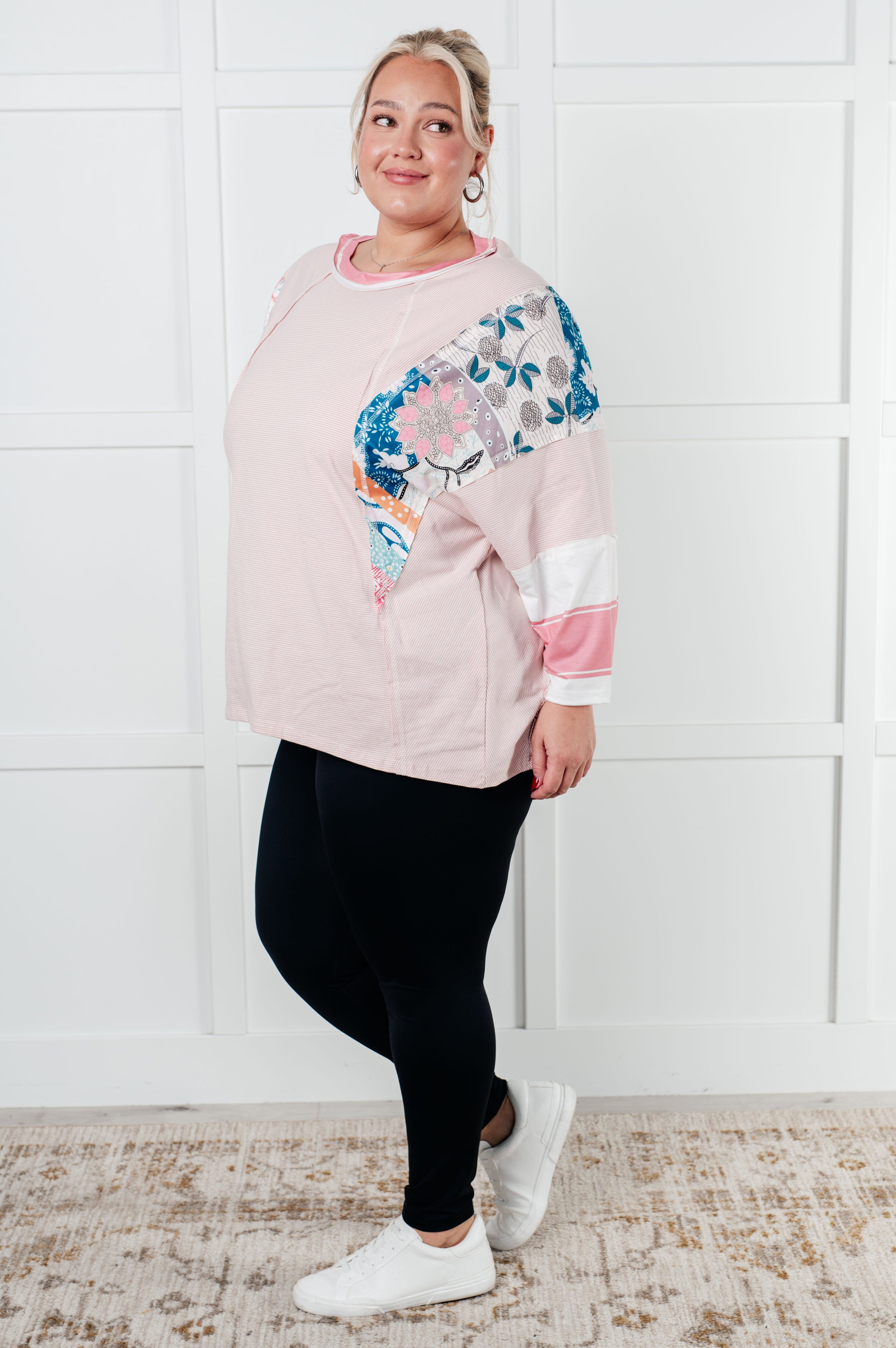 New Chapter Floral Color Block Patchwork Top-Tops-Ave Shops-[option4]-[option5]-[option6]-[option7]-[option8]-Shop-Boutique-Clothing-for-Women-Online