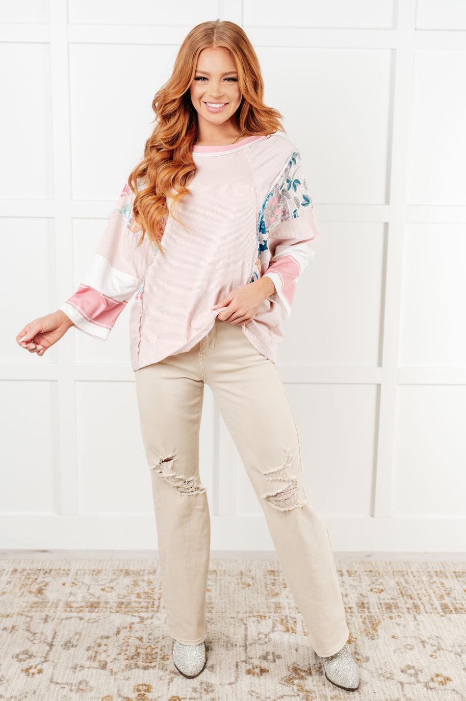 New Chapter Floral Color Block Patchwork Top-Tops-Ave Shops-[option4]-[option5]-[option6]-[option7]-[option8]-Shop-Boutique-Clothing-for-Women-Online