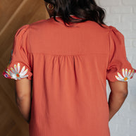 No Concerns Embroidered Sleeve Blouse-Blouses-Ave Shops-[option4]-[option5]-[option6]-[option7]-[option8]-Shop-Boutique-Clothing-for-Women-Online