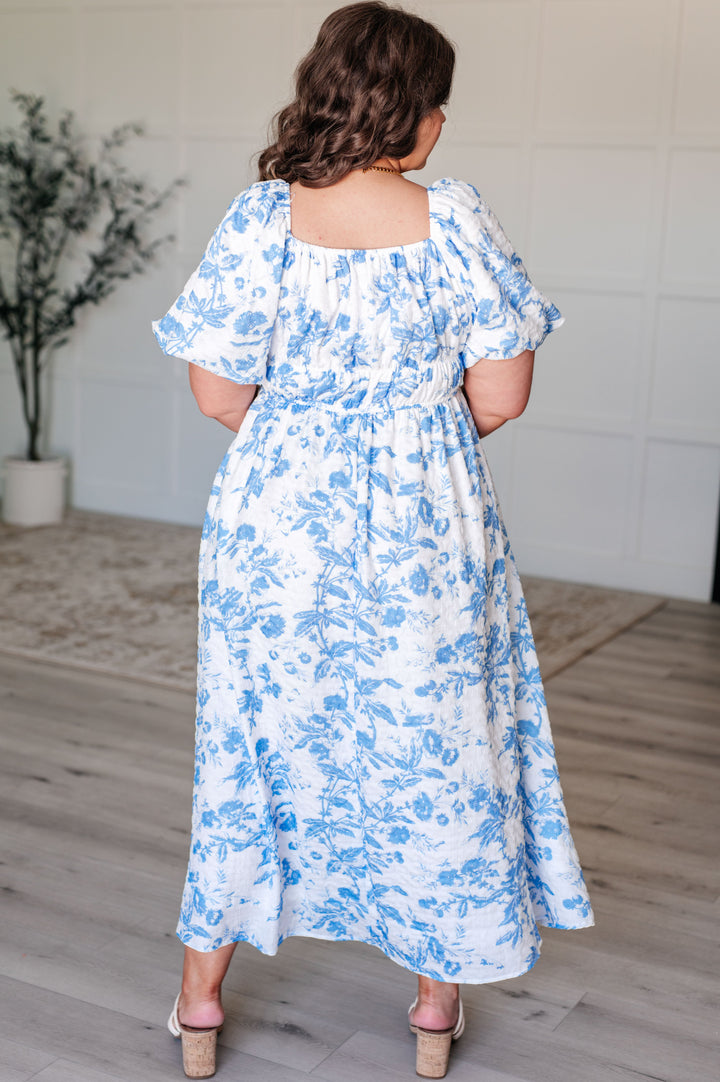 Nurturing Myself Square Neck Floral Dress in Blue-Dresses-Ave Shops-[option4]-[option5]-[option6]-[option7]-[option8]-Shop-Boutique-Clothing-for-Women-Online