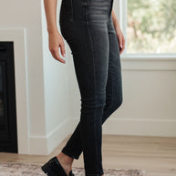 Judy Blue Octavia High Rise Control Top Skinny Jeans in Washed Black-Denim-Ave Shops-[option4]-[option5]-[option6]-[option7]-[option8]-Shop-Boutique-Clothing-for-Women-Online