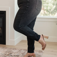 Judy Blue Octavia High Rise Control Top Skinny Jeans in Washed Black-Denim-Ave Shops-[option4]-[option5]-[option6]-[option7]-[option8]-Shop-Boutique-Clothing-for-Women-Online