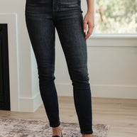 Judy Blue Octavia High Rise Control Top Skinny Jeans in Washed Black-Denim-Ave Shops-[option4]-[option5]-[option6]-[option7]-[option8]-Shop-Boutique-Clothing-for-Women-Online