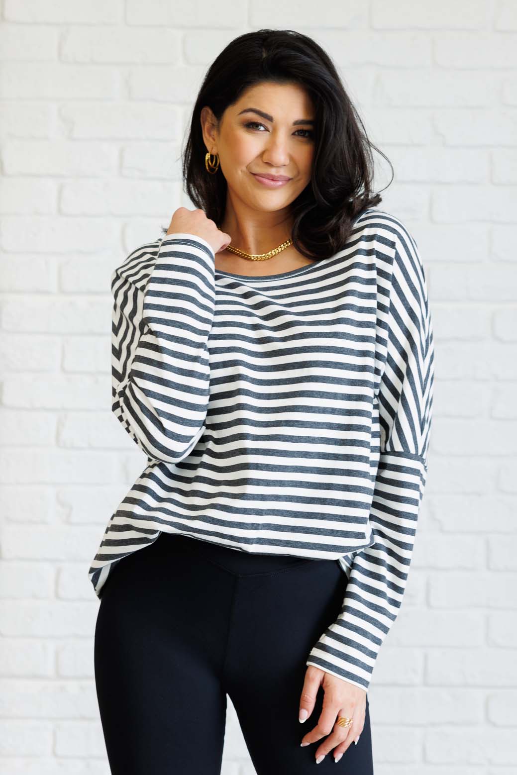 Obviously Mine Striped Oversized Top-Tops-Ave Shops-[option4]-[option5]-[option6]-[option7]-[option8]-Shop-Boutique-Clothing-for-Women-Online